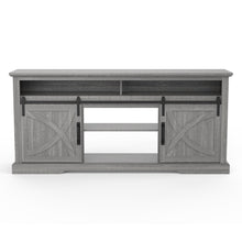 Carregar imagem no visualizador da galeria, 68&quot; Farmhouse TV Stand with Double Sliding Barn Doors for Living Room
