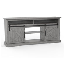 Carregar imagem no visualizador da galeria, 68&quot; Farmhouse TV Stand with Double Sliding Barn Doors for Living Room
