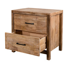 Carregar imagem no visualizador da galeria, Rustic Solid Wood Farmhouse Brown 2-Drawer Nightstand
