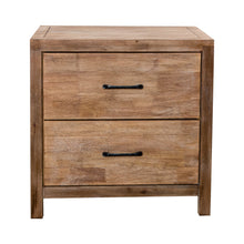 Carregar imagem no visualizador da galeria, Rustic Solid Wood Farmhouse Brown 2-Drawer Nightstand
