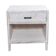 Carregar imagem no visualizador da galeria, Classic Modern 1-Drawer Solid Wood White Nightstand Side Table
