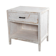 Carregar imagem no visualizador da galeria, Classic Modern 1-Drawer Solid Wood White Nightstand Side Table
