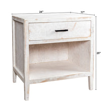 Carregar imagem no visualizador da galeria, Classic Modern 1-Drawer Solid Wood White Nightstand Side Table
