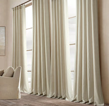 Load image into Gallery viewer, Belgian Flax Prewashed Linen Rich Cotton Blend Window Curtain Panel
