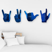 Cargar imagen en el visor de la galería, Bundle |  4-Piece Set of Rock On, Hang Loose, I Love You and Peace Sign Hand Silhouettes
