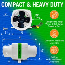 Cargar imagen en el visor de la galería, Boat Blower Fan Inline 12v
