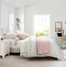 Load image into Gallery viewer, Ella Ruffle Lace Dorm Comforter Set
