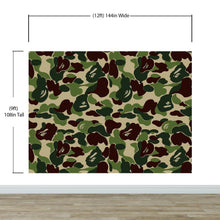 Load image into Gallery viewer, Bape Camo Wallpaper Mural. Green Camo Streetwear Hype Beast Aesthetics. #6662
