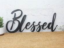 Cargar imagen en el visor de la galería, Blessed Metal Word Sign
