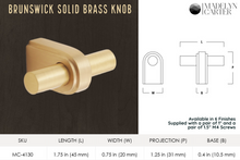 Carregar imagem no visualizador da galeria, Brunswick Solid Brass Finger Pull
