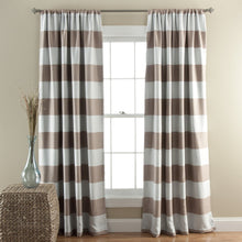 Load image into Gallery viewer, Stripe Blackout Window Curtain Set
