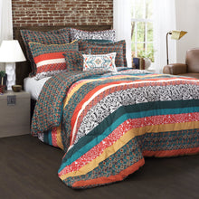 Load image into Gallery viewer, Boho Stripe 7 Piece Comforter Set
