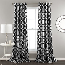 Load image into Gallery viewer, Edward Trellis Light Filtering Window Curtain Panel Set
