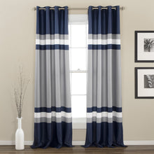 Cargar imagen en el visor de la galería, Alexander Stripe Light Filtering Window Curtain Panel Set
