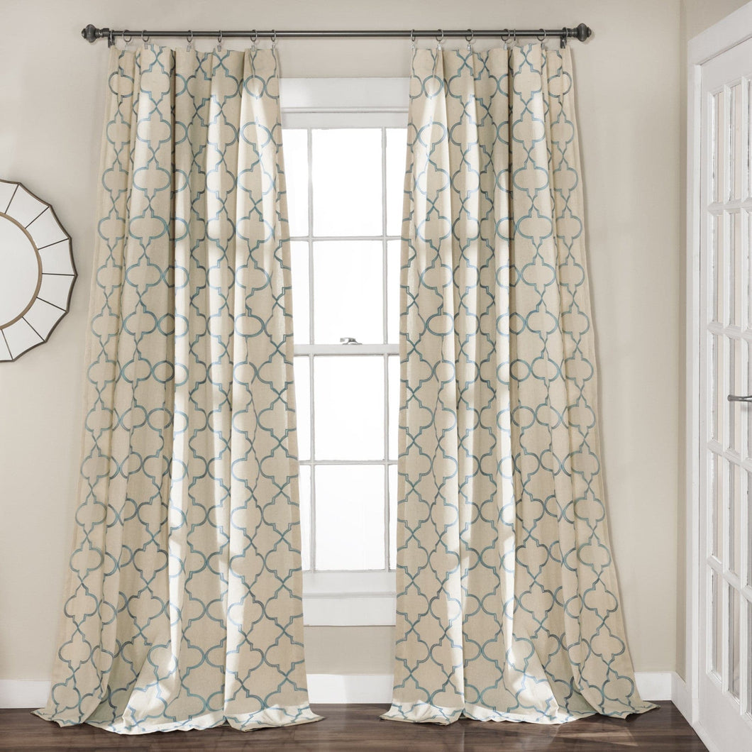 Geo Trellis Window Curtain Panel Set