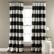 Load image into Gallery viewer, Stripe Blackout Window Curtain Set
