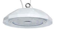 Carregar imagem no visualizador da galeria, 150W LED UFO High Bay Light - Perfect for Food Service &amp; Labs - 5000K, 150lm/w, 0-10V Dimmable, DLC 5.1 &amp; NSF Certified
