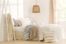 Load image into Gallery viewer, Waffle Cotton Knit Tassel Fringe Blanket/Coverlet
