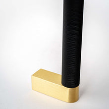 Load image into Gallery viewer, Bold, Black &amp; Gold Knurled Solid Brass Appliance Pulls
