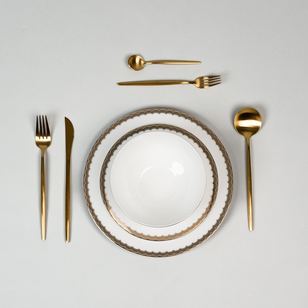 Ozarke's Ripple Gold Rim Plates Set