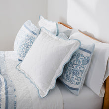 Load image into Gallery viewer, Coastal Chic Scalloped Edge Reversible Quilt 3 Piece Set
