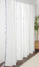 Load image into Gallery viewer, Coastal Chic Scalloped Edge Window Curtain Panel Set
