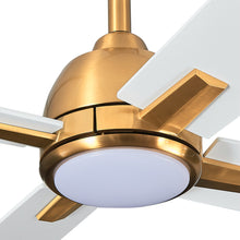 Load image into Gallery viewer, 48&quot; Linden Industrial DC Motor Downrod Mount Reversible Crystal Ceiling Fan with Lighting and Remote Control
