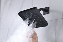 Carregar imagem no visualizador da galeria, 12-inch or 16-inch Wall Mount Matte Black Rain Shower Head with Thermostatic Faucet and Tub Spout - Immerse in a Blissful Shower Experience
