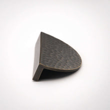 Load image into Gallery viewer, Hammered Demi Lune, Solid Brass Half Moon Cabinet Pulls
