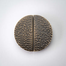 Load image into Gallery viewer, Hammered Demi Lune, Solid Brass Half Moon Cabinet Pulls
