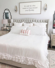 Load image into Gallery viewer, Ella Ruffle Lace 3 Piece Comforter Set
