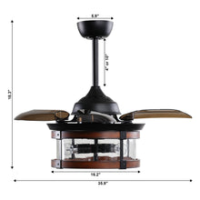 Carregar imagem no visualizador da galeria, 36&quot; Caselli Industrial Downrod Mount Ceiling Fan with Lighting and Remote Control
