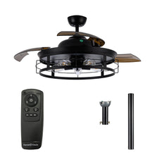 Load image into Gallery viewer, 52&quot; Jamshedpur Industrial Downrod Mount Ceiling Fan with Lighting and Remote Control
