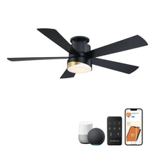 Load image into Gallery viewer, 52&quot; Flush Mount Smart Fan with LED Light
