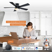 Carregar imagem no visualizador da galeria, 52&quot; Flush Mount Smart Fan with LED Light
