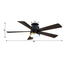 Load image into Gallery viewer, 52&quot; Flush Mount Smart Fan with LED Light
