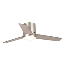 Load image into Gallery viewer, 48&quot; Satin Nickel Flush Mount Ceiling Fan with LED Lighting
