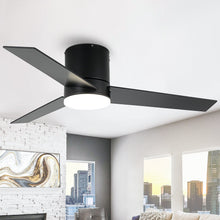 Carregar imagem no visualizador da galeria, 48&quot; Flush Mount Ceiling Fan 3 Blades with LED Lighting and Remote Control
