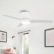 Cargar imagen en el visor de la galería, 48&quot; Flush Mount Ceiling Fan 3 Blades with LED Lighting and Remote Control
