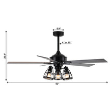 Carregar imagem no visualizador da galeria, 52&quot; Kashmir Traditional Downrod Mount Reversible Ceiling Fan with Lighting and Remote Control
