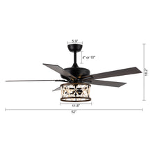 Load image into Gallery viewer, 52&quot; New Delhi Industrial Downrod Mount Reversible Ceiling Fan with Lighting and Remote Control
