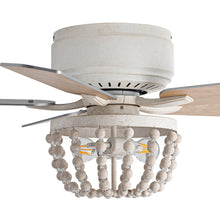 Load image into Gallery viewer, 48&quot; New Delhi Farmhouse Flush Mount Reversible Ceiling Fan with Lighting and Remote Control
