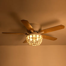 Load image into Gallery viewer, 48&quot; New Delhi Farmhouse Flush Mount Reversible Ceiling Fan with Lighting and Remote Control
