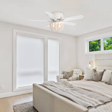 Load image into Gallery viewer, 48&quot; New Delhi Farmhouse Flush Mount Reversible Ceiling Fan with Lighting and Remote Control
