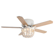 Cargar imagen en el visor de la galería, 48&quot; New Delhi Farmhouse Flush Mount Reversible Ceiling Fan with Lighting and Remote Control
