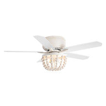 Load image into Gallery viewer, 48&quot; New Delhi Farmhouse Flush Mount Reversible Ceiling Fan with Lighting and Remote Control
