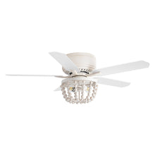 Carregar imagem no visualizador da galeria, 48&quot; New Delhi Farmhouse Flush Mount Reversible Ceiling Fan with Lighting and Remote Control
