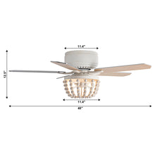 Cargar imagen en el visor de la galería, 48&quot; New Delhi Farmhouse Flush Mount Reversible Ceiling Fan with Lighting and Remote Control
