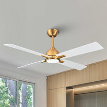 Load image into Gallery viewer, 48&quot; Linden Industrial DC Motor Downrod Mount Reversible Crystal Ceiling Fan with Lighting and Remote Control
