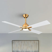 Load image into Gallery viewer, 48&quot; Linden Industrial DC Motor Downrod Mount Reversible Crystal Ceiling Fan with Lighting and Remote Control
